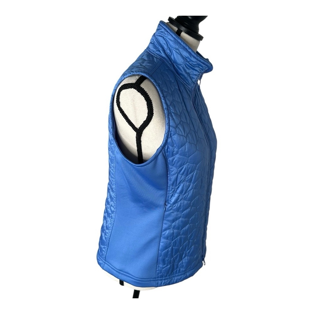 LL Bean Womens Blue Lightweight Puffer Vest Jacket Size Small Double Zip Closure - Picture 3 of 14